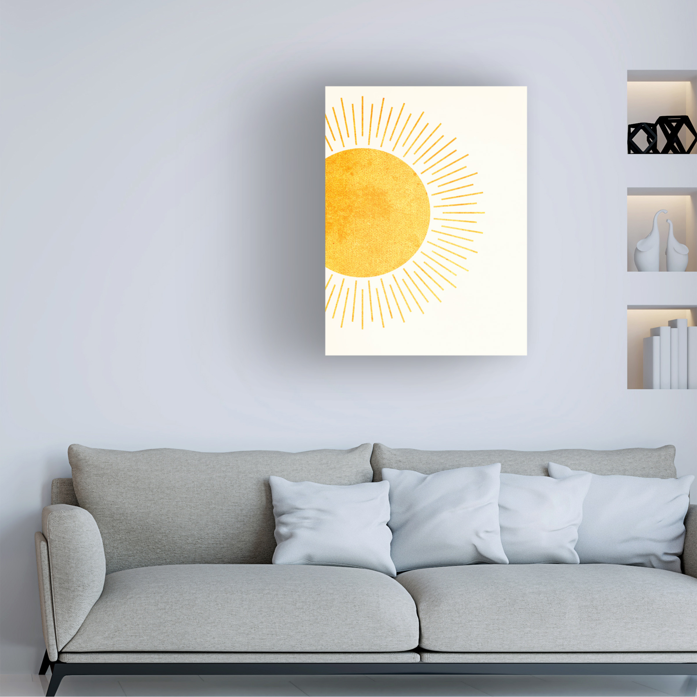 Canvas Wall Art - Tom Quartermaine 'Yellow Boho Setting Sun 1' Wall Art for Living Room, Bedroom, or Office DÃ©cor by Trademark Fine Art - 18 x 24 Inches