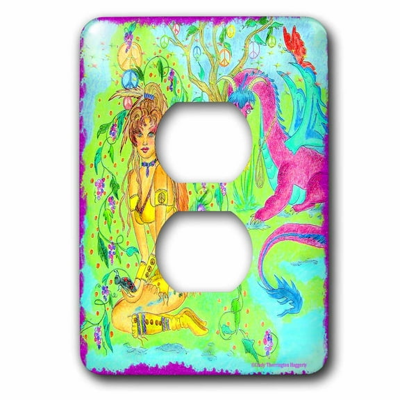 3dRose, Peace Buddies, 2 plug outlet cover