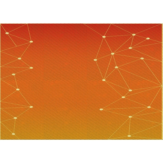 Ahgly Company Indoor Rectangle Patterned Neon Orange Area Rugs, 2' x 3'