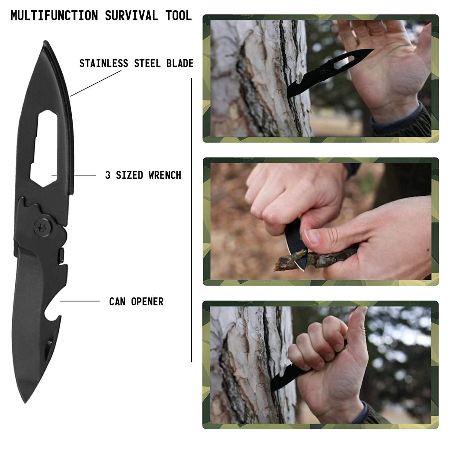 13 in 1 Multi Survival Outdoor Tools Klappspaten Camping Militär Schaufel DE