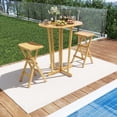 thumbnail image 4 of Gymax Outdoor Folding Bar Table w/ Oval Tabletop & Cross Base for Patio Natural, 4 of 9