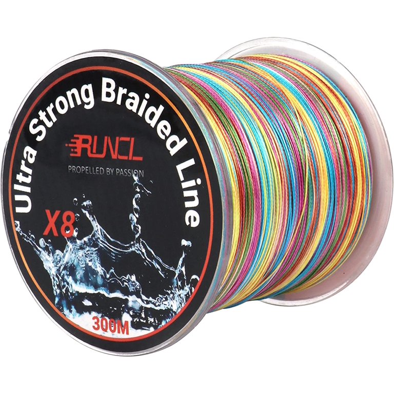 Braided Fishing Line - 8 Strands Ultra Strong Line -  12LB(5.4kgs)/0.09mm/0.4# / Rainbow/546Yds(500M)
