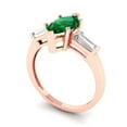 thumbnail image 2 of 2 ct Marquise Cut Simulated Emerald Three-Stone Engagement Ring for Women in 18K Rose Gold, 2 of 5