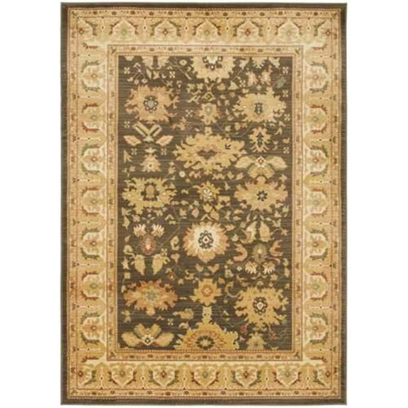 Safavieh  Heirloom Shyann Traditional Oriental Rug Brown/Cream 4' x 5'7" 3' x 5', 4' x 6' Accent, Indoor Entryway, Living Room, Dining Room