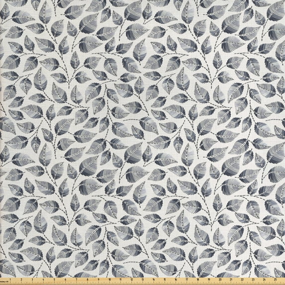 Leaves Fabric by the Yard, Surreal Botanical Formations with Dashes and Streaks, Decorative Upholstery Fabric for Sofas and Home Accents, Purple Grey Taupe by Ambesonne