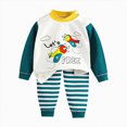 thumbnail image 3 of TOWED22 Infant Baby Boys Fall Outfit Pants Sets Long Sleeve 3 6 12 18 24 Months 2 3 4 5T Toddler Boy Pullover Pants Size:6-12 M,Color:Dark Green, 3 of 3