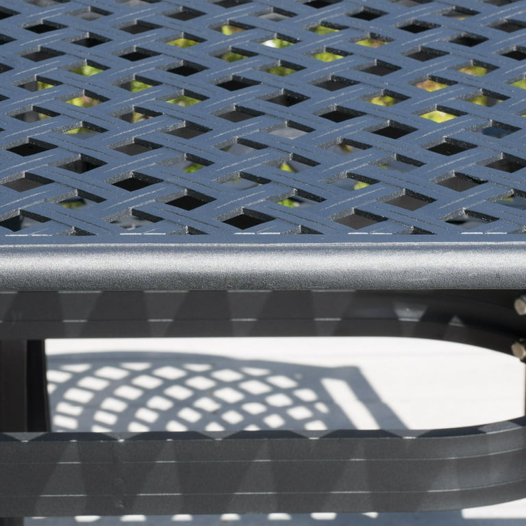 Caruba Outdoor Cast Aluminum Rectangle Dining Table Black Sand