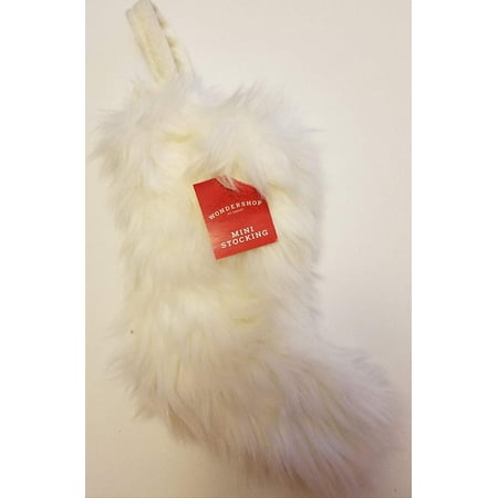 Faux Fur Winter White Holiday Christmas Stocking Measures 9 Mantel Faux Fur Winter White Holiday Christmas Stocking Measures 9 Mantel Ornament Piece
