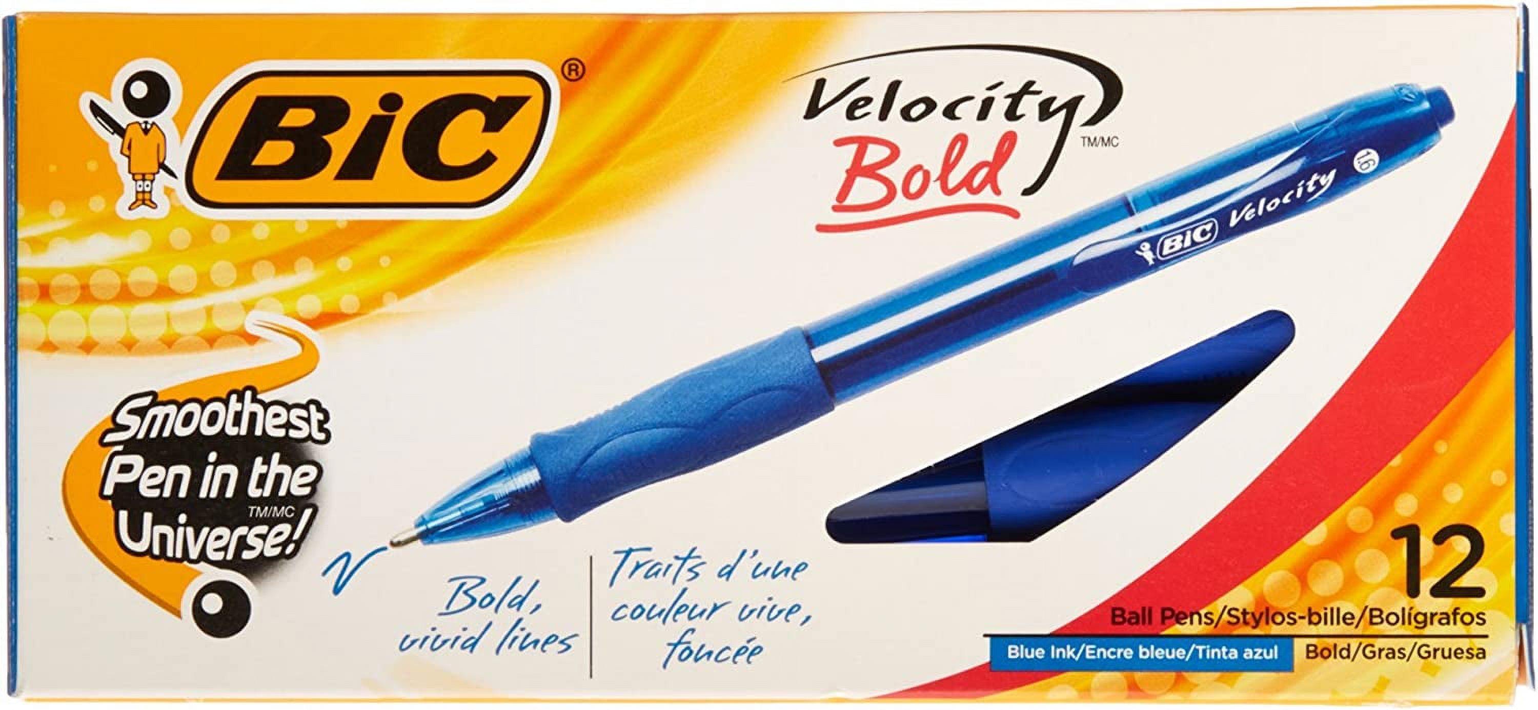 BIC VLGB11BE Velocity Retractable Ballpoint Pen, Blue Ink, 1.6mm