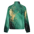 thumbnail image 6 of Jackets for Women Winter Coat Jackets Flannel Stand Collar Jacket(Modern Art Green Gold,Size:S-4XL), 6 of 7