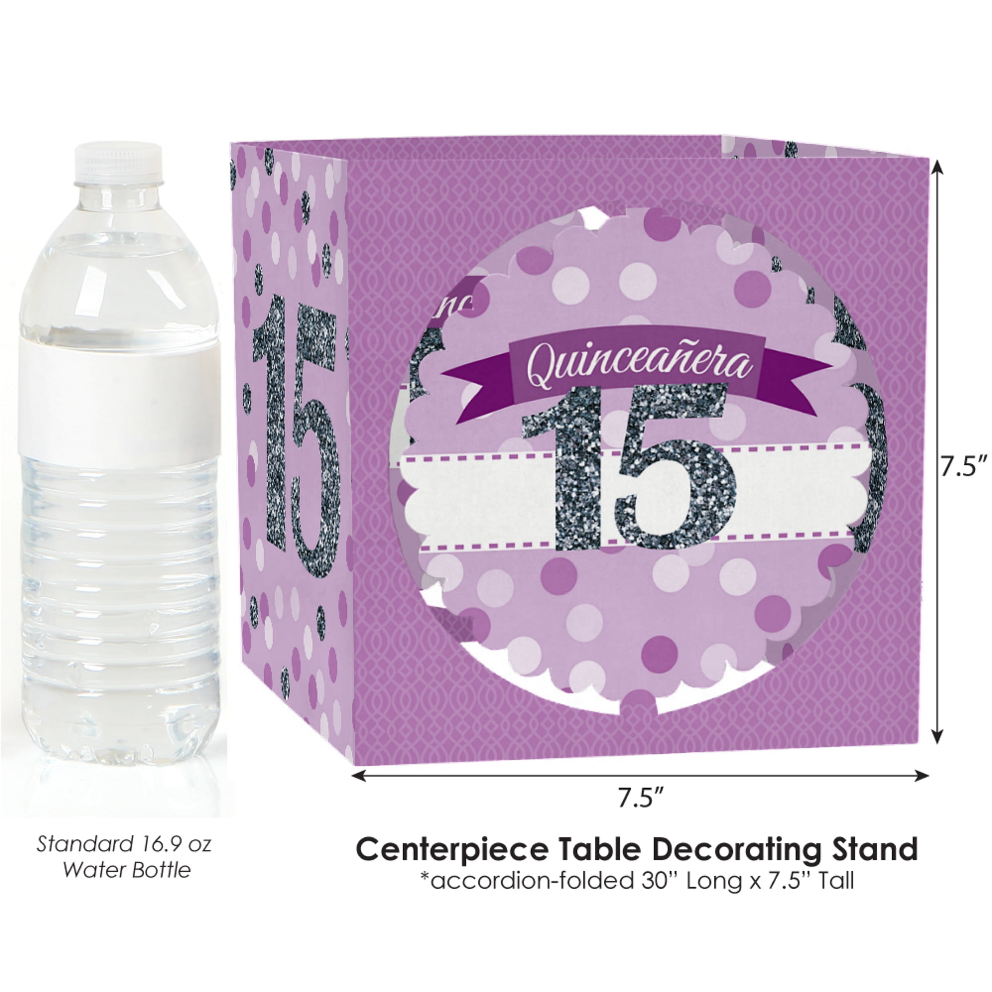 Quinceanera Purple Sweet 15 Birthday Party Centerpiece Table