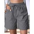 thumbnail image 5 of Omen Casual Shorts Drawstring Comfy Elastic Waist Summer Pull on Short with Pockets, 5 of 7
