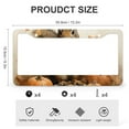 thumbnail image 3 of 2 PCS Squirrel Pumpkins Maple Leaves License Plate Frame Autumn Thanksgiving Day Car Front License Plate Frame Aluminum Metal 2 Round Holes for Women Men Auto Decoration Hardware, 3 of 6