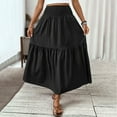 thumbnail image 6 of MIXUE Skirts For Women Summer Solid Color Elastic High Waist A Line Elegant Maxi Skirt Daily-Wear,Black,M, 6 of 7