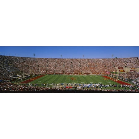 - High Angle View of a Football Stadium Full of Spectators, Los Angeles Memorial Coliseum Print Wall Art