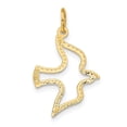 thumbnail image 3 of 14K Yellow Gold Satin Diamond Cut Finish Dove Dhape Design Pendant, 3 of 4