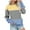 Yellow, variant on ATOYSOY Women's Outwear Color Block Pullover Long Sleeve Tees Fall Winter Casual Shirts Pockets Fashion Crew Neck Sweatshirts Loose Tops Blue L