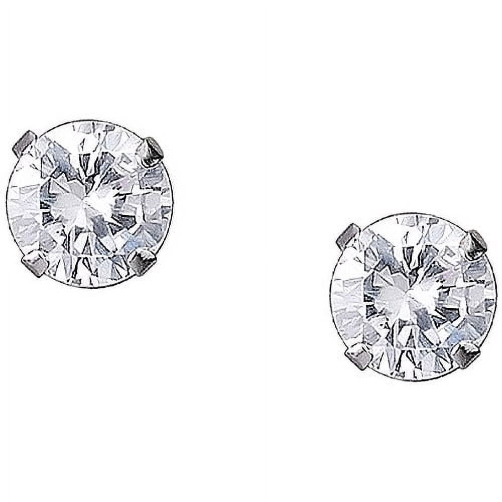 Brilliance Fine Women's 10kt White Gold 5mm Round CZ Stud Earrings 1 ct. t.w. in 10K White Gold