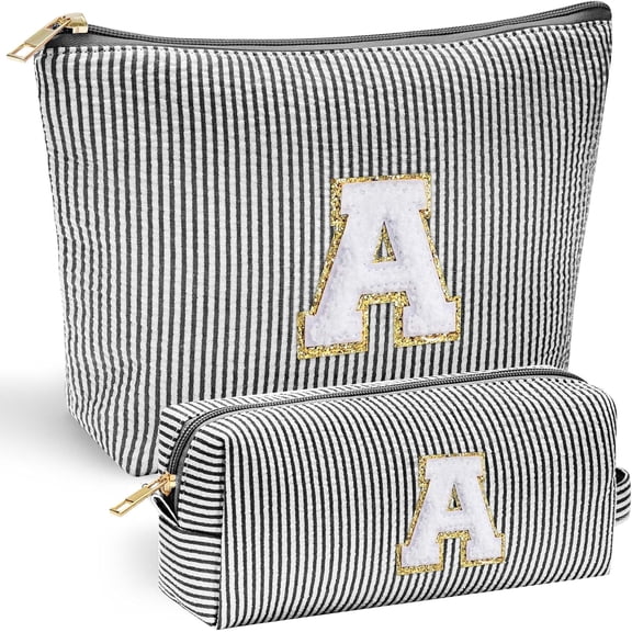 Valentines Day Gifts for Kids Teen Girls Women | Initial Makeup Bag | Pink Cosmetic Bag Travel Bags | 11 12 13 14 15 16 Years Old Girl Gift Teacher Gift Teen Girl Gifts Trendy Stuff A