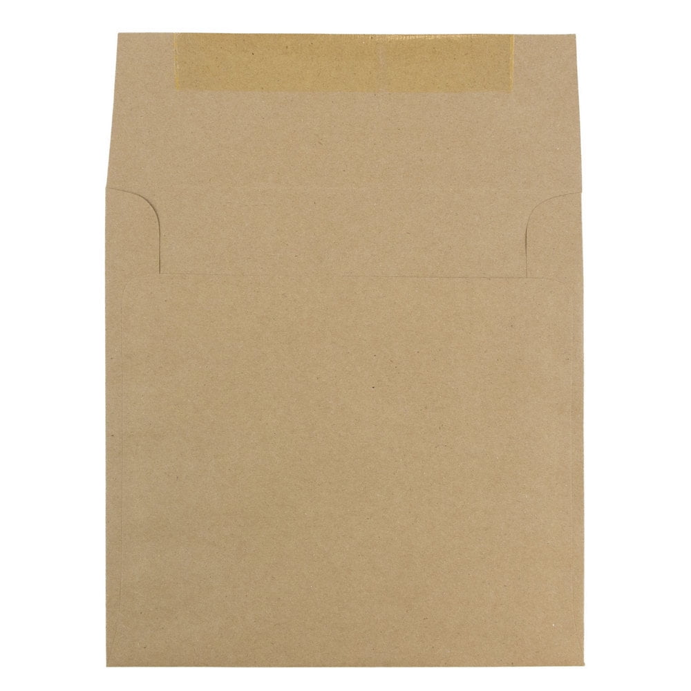 JAM Paper Square Envelopes, 8.5 x 8.5, Brown Kraft, 50 per Pack