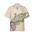 thumbnail image 5 of Camisa de moda para hombre con estampado 3D de mapa y brújula, solapa con botones, manga corta, diseño personalizado, camisetas cómodas, 5 of 5