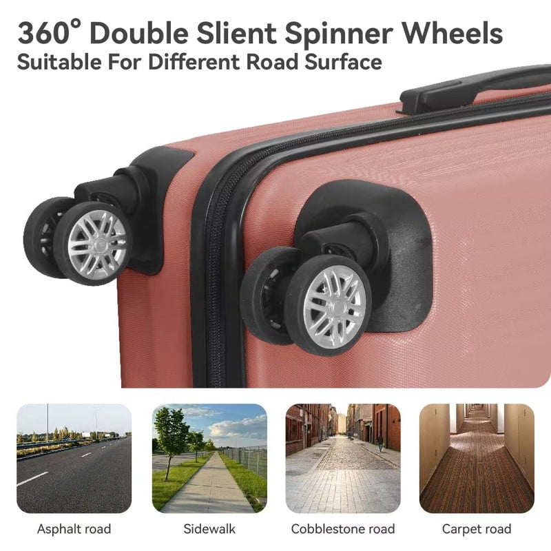 3-Piece Lightweight Luggage Set (20", 24", 26") with Spinner Wheels, Trunks with TSA Lock and Adjustable Telescopic Handle