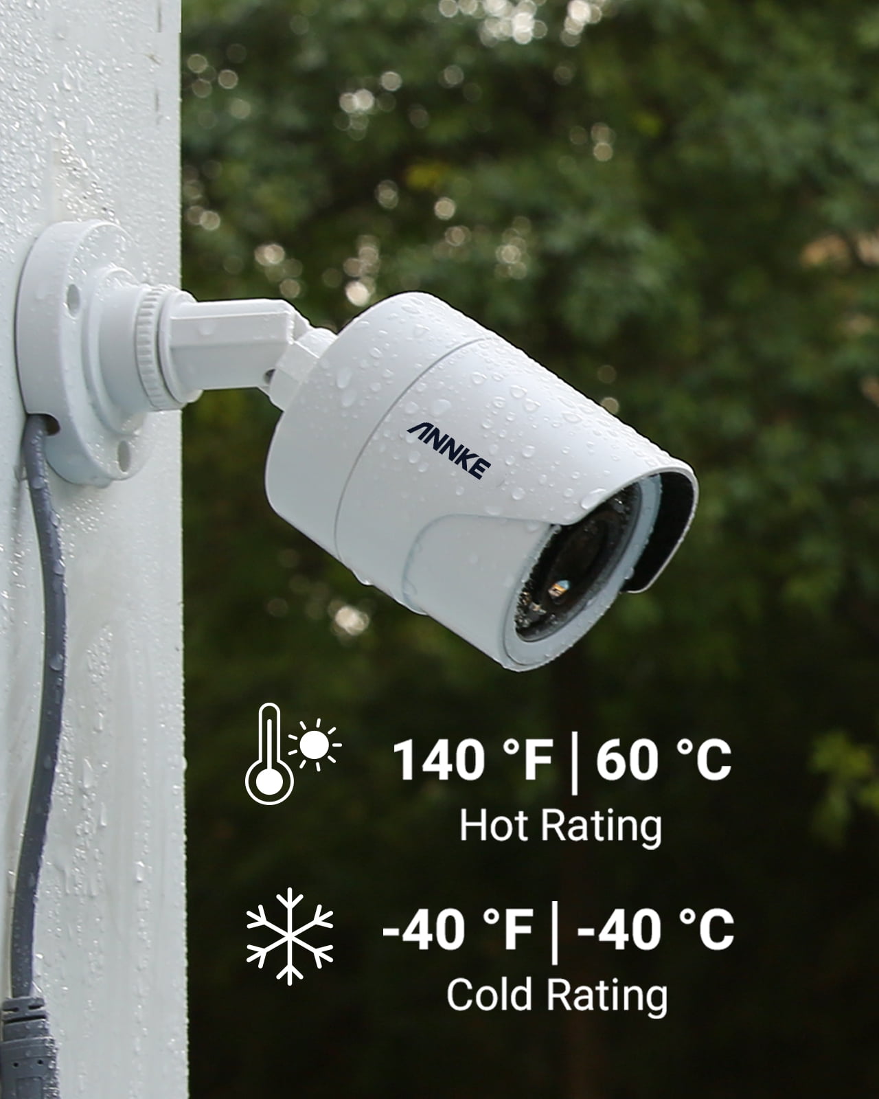 ANNKE 8CH 1080P Outdoor CCTV Video Home Security 8PCS White Bullet Weatherproof Camera System Surveillance Kits With 4T Hard Drive Disk