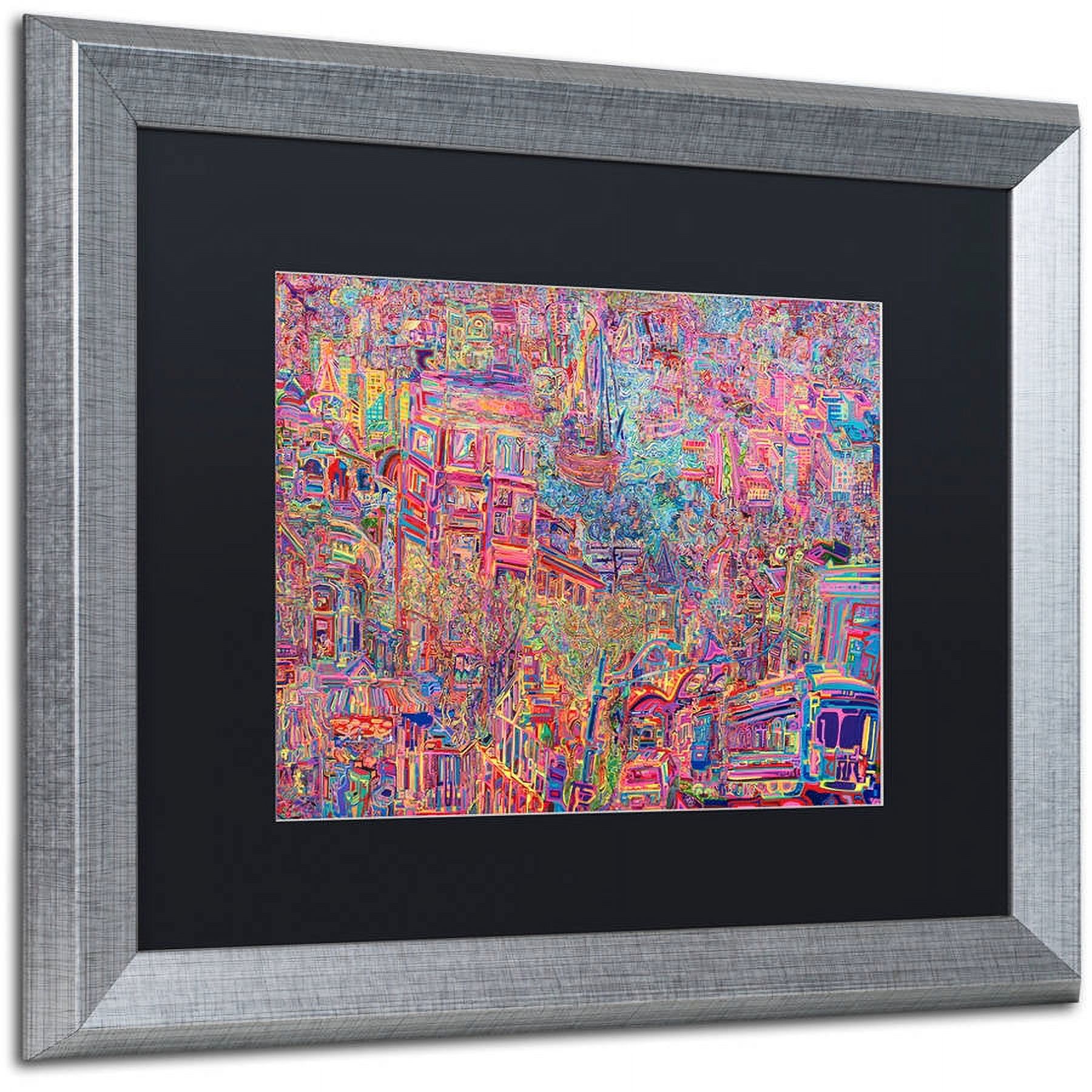 Trademark Fine Art "City" Canvas Art by Josh Byer, Black Matte, Silver Frame