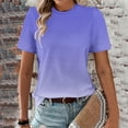 thumbnail image 5 of T Shirts For Women Womens Tops Short Sleeve Gradient Color Fashion Round Neck Casual T Shirt, 5 of 5