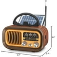 thumbnail image 7 of Portable Radio AM FM SW, Retro Bluetooth Personal Radios, Vintage Transistor Radios with Solar Battery Operated USB-C Rechargeable, TWS, Support TF Card/USB Playing for Senior,Middle-aged People,Kids, 7 of 7