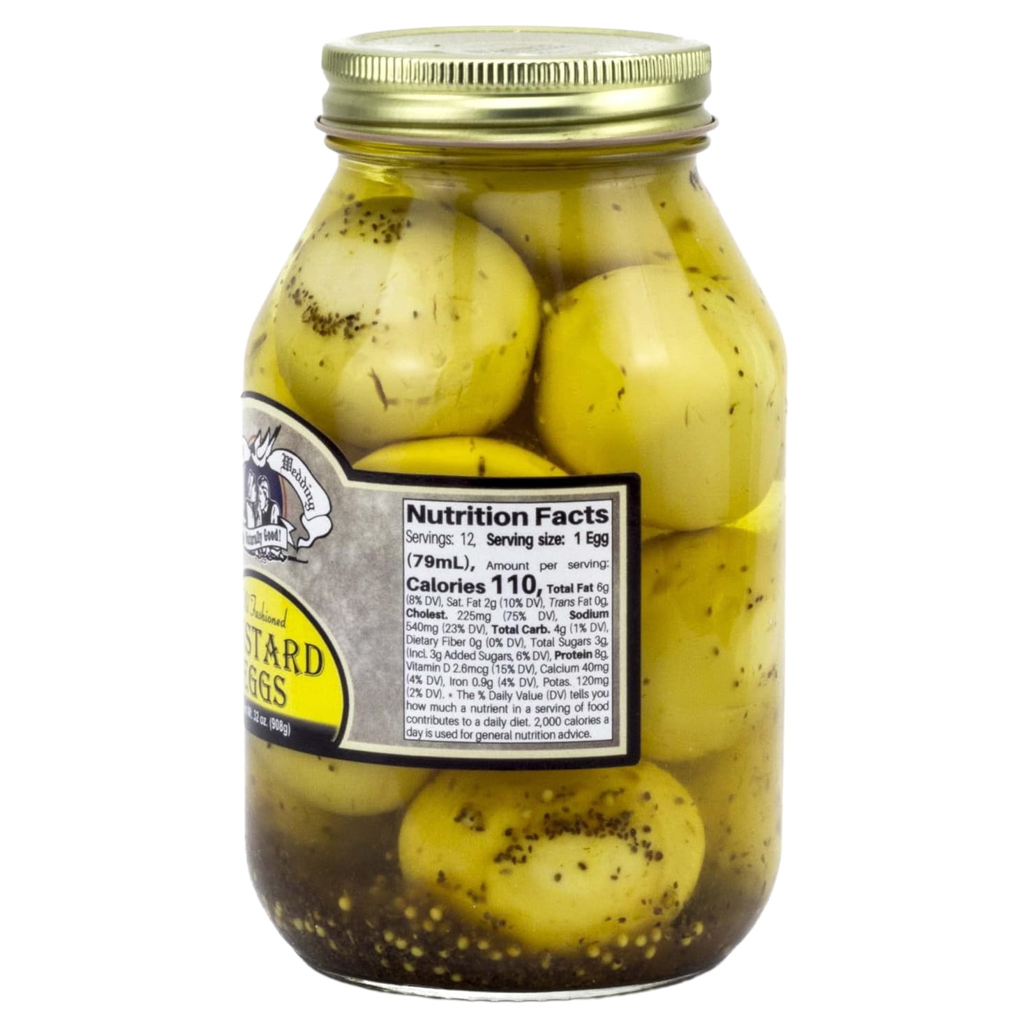 Amish Wedding Natural Pickled Mustard Eggs, 32 oz jar