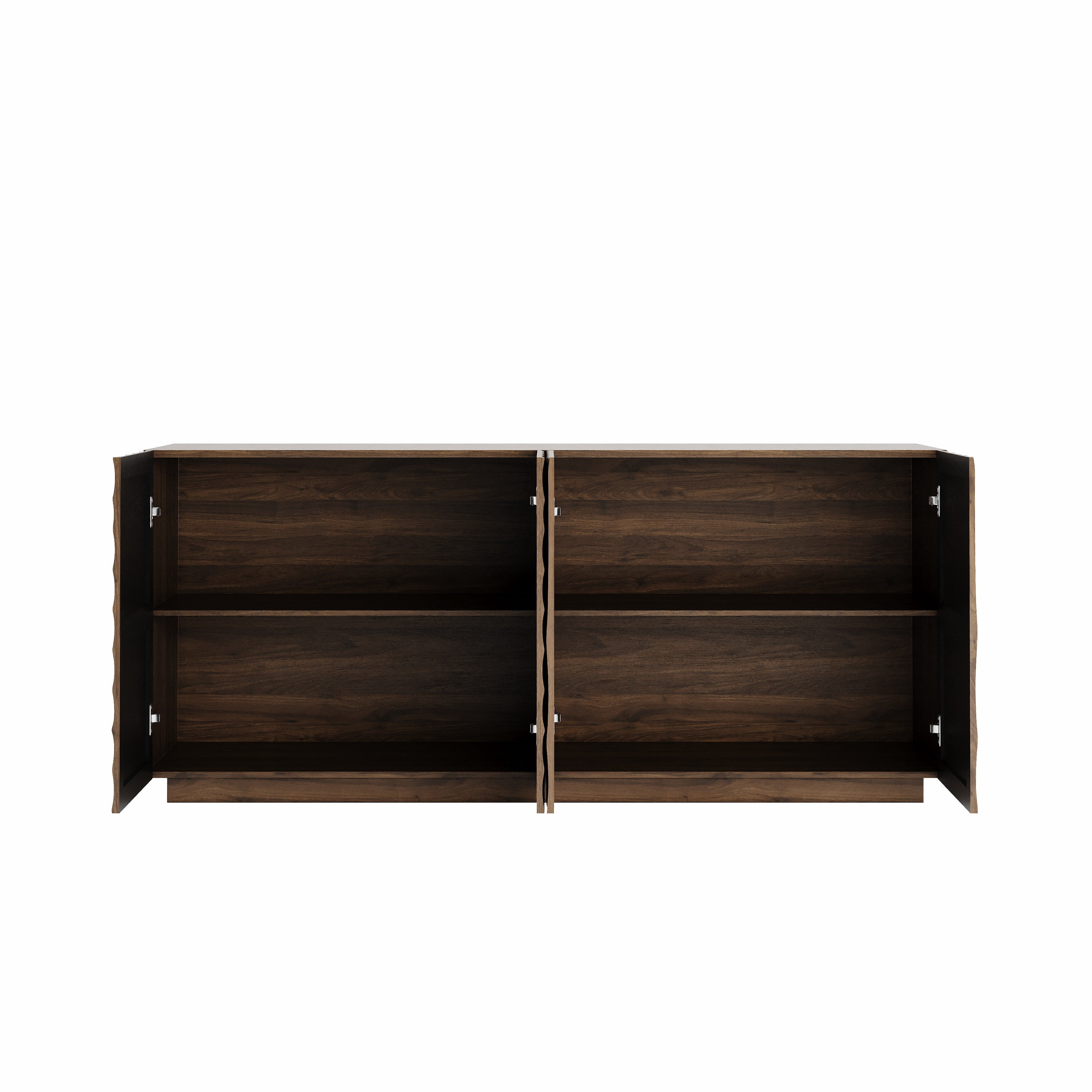 Aukfa Accent Sideboard Buffet Cabinet,Accent Storage Credenza with Ripple Door for Dining & Living Space,Walnut