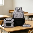 thumbnail image 3 of Leopard-Print 3-Piece Backpack Set, Large-Capacity, Lightweight College Style Backpack for Students—Includes Backpack, Pencil Case, and Lunch Bag, 3 of 3