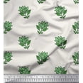 thumbnail image 1 of Soimoi Modal Satin Fabric Leaves & Lotus Block Print Sewing Fabric Yard 42 Inch Wide, 1 of 3