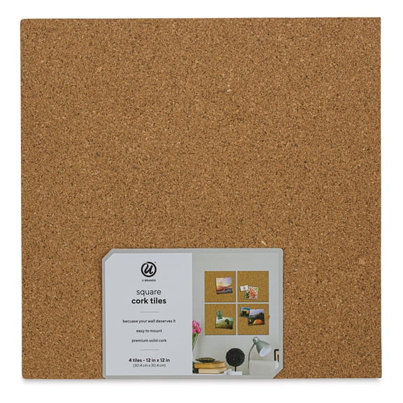 U Brands Square Cork Bulletin Boards - 12" x 12"