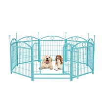 ZephyPaws Heavy Duty Dog Pen,Portable Metal Exercise Pen for Puppies & Small Dogs,Indoor/Outdoor Foldable Dog Playpen with Door,Green