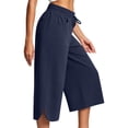thumbnail image 4 of Admvng Plus Size Capri Pants for Women Wide Leg Summer Casual Cropped Pants with Pockets, 4 of 5