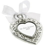 Personalized Gloria Duchin Silvertone "Our First Christmas 2009" Wedding Heart Keepsake