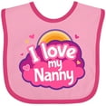 thumbnail image 3 of Inktastic I Love My Nanny Grandchild Girls Baby Bib, 3 of 4