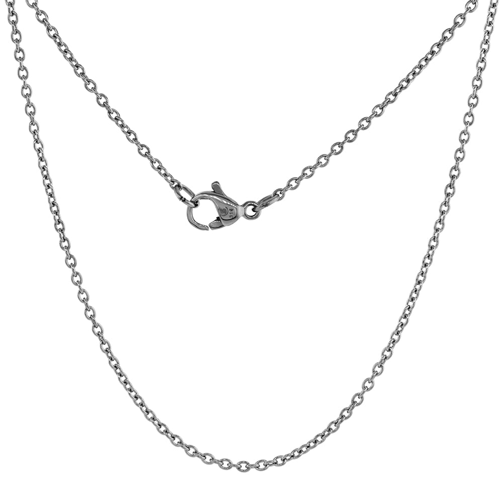 18mm Sterling Silver Baptism Medal Necklace 3/4 inch Nickel Free Italy with Stainless Steel Chain
