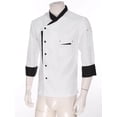 thumbnail image 3 of TTAO Femmes Hommes Unisexe Manteau de Chef à Manches Longues/courtes Veste de Chef Classique Poches Uniforme de Travail d'Hôtel Blanc G, 3 of 7