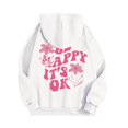 thumbnail image 4 of larppty Puff Print Lettering Oversized Full Zip Hoodie with Pocket - Y2K Preppy Pullover for Women Teens Girls（White，XL）, 4 of 4