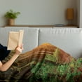 thumbnail image 3 of Forest Soft Flannel Fleece Throw Blanket, Reflection Deep in the Forest Birches Trees Nature Fall Fantasy Scenery, Cozy Plush for Indoor and Outdoor Use, 50" x 60", Green Brown, by Ambesonne, 3 of 5