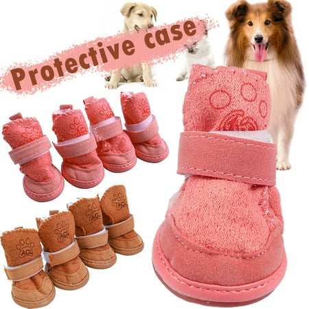 

Dog Shoes Non-Slip Soles Thick Plush Protection Paw Pet Shoes Warm Wear-Resistant Booties For Dog