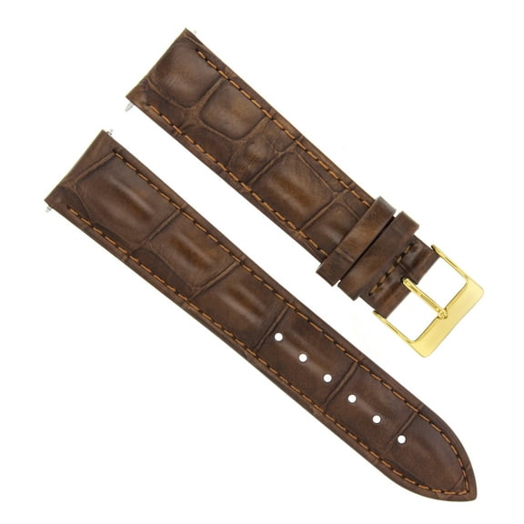 20MM NEW ITALIAN LEATHER STRAP BAND FOR TISSOT PRC200 1853 LIGHT BROWN GOLD