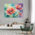thumbnail image 6 of Watercolor Poppy Flower Tapestry, Vibrant Floral Wall Hanging for Bedroom, Living Room, 40x30in, 6 of 8