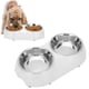 thumbnail image 5 of Cuencos Dobles Para Mascotas, Cuencos Elevados Para Comederos De Mascotas Con Soporte Para Cuencos Para Alimentar Alimentos Y Agua ANGGREK M Blanco, 5 of 8
