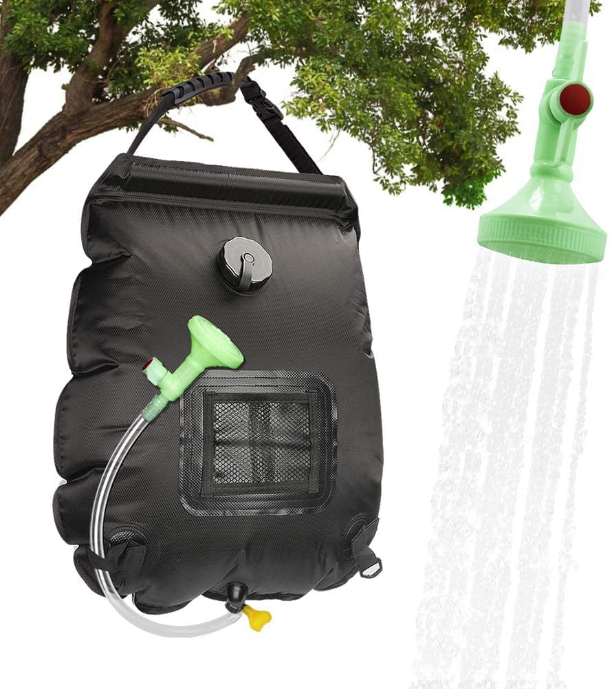 20L Camping Shower Portable Outdoor Solar Heating Shower Hiking Water Bag Kit 