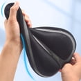 thumbnail image 3 of Cycling Seat Cushion Silicone Thickened Comfortable Soft Saddle Cover Black Blue, 3 of 8