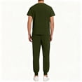 thumbnail image 3 of Scrubs for Men Set – Medical Uniform, Binding Top and Drawstring Pants Mens Scrub Sets Army Green L, 3 of 4